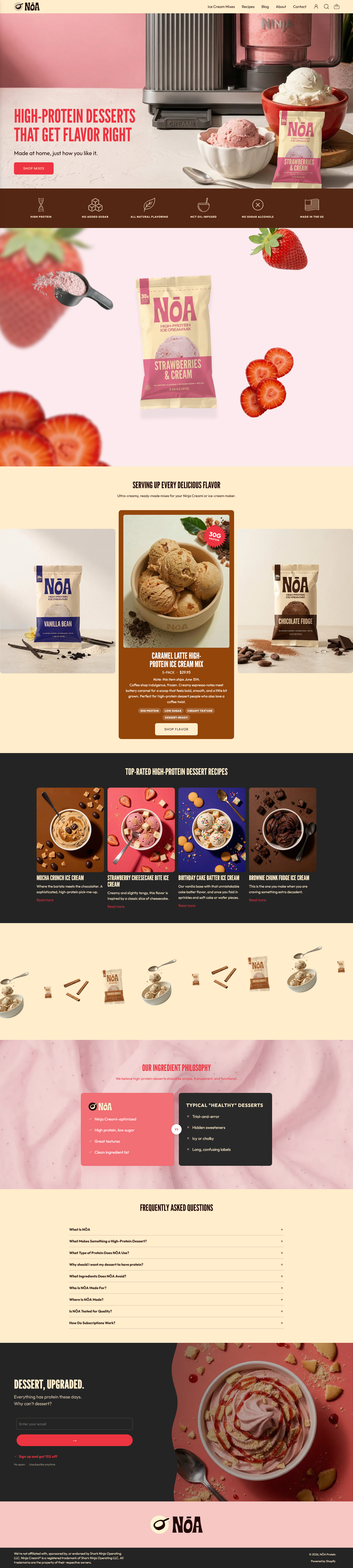noaprotein.com homepage screenshot