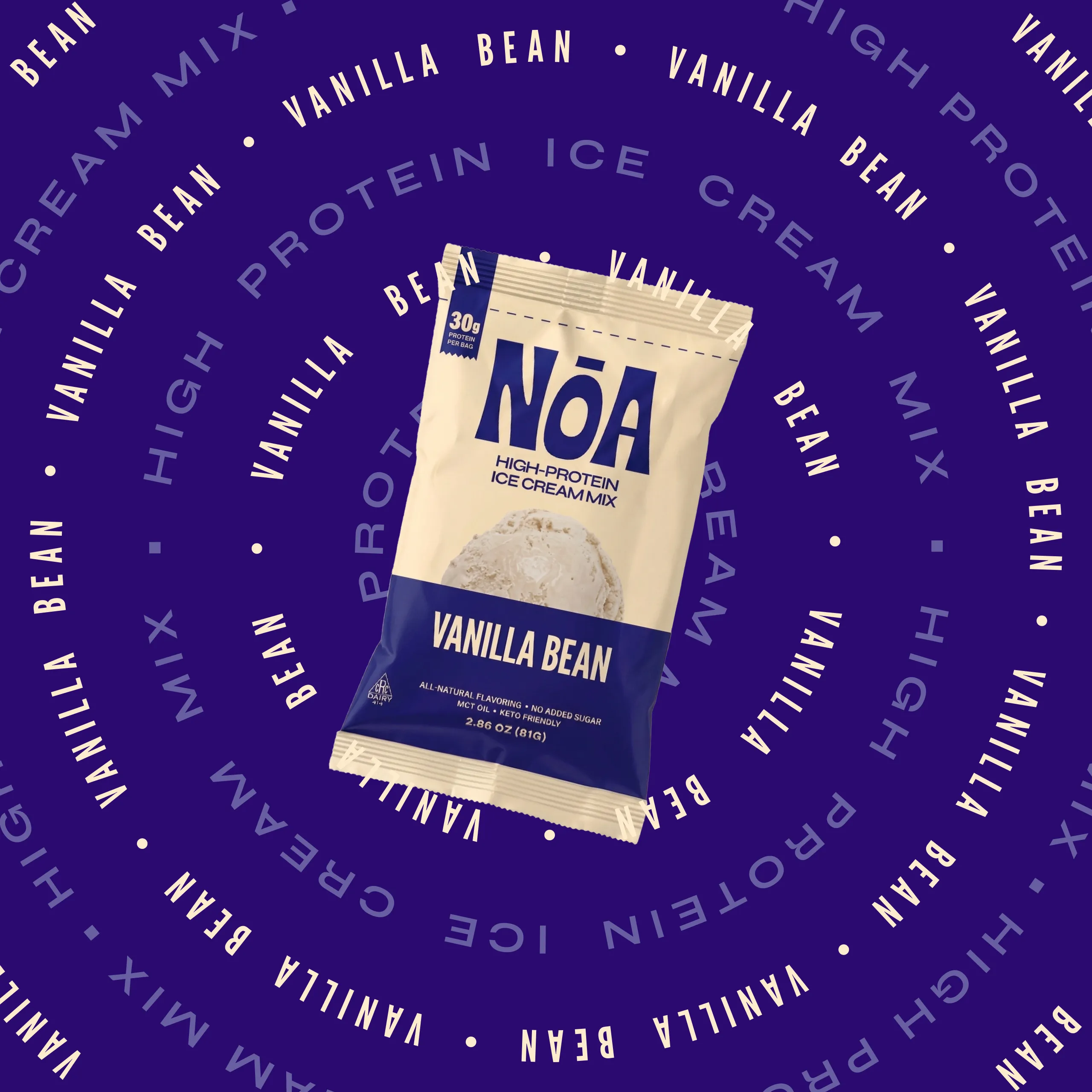 NOA Protein vanilla bean tunnel campaign graphic