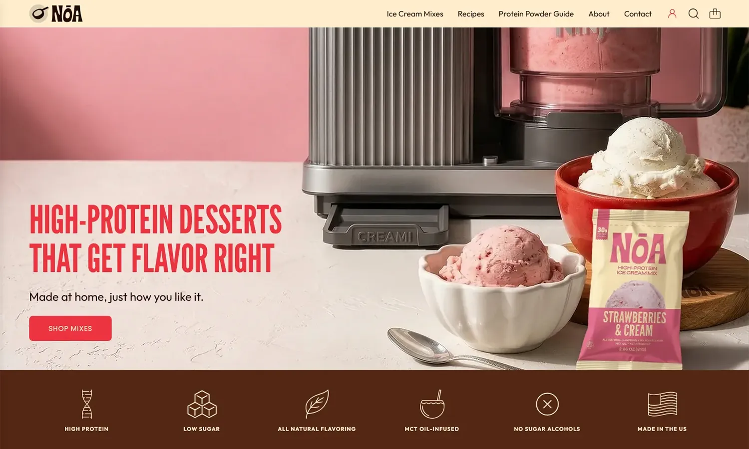 NOA Protein Shopify storefront