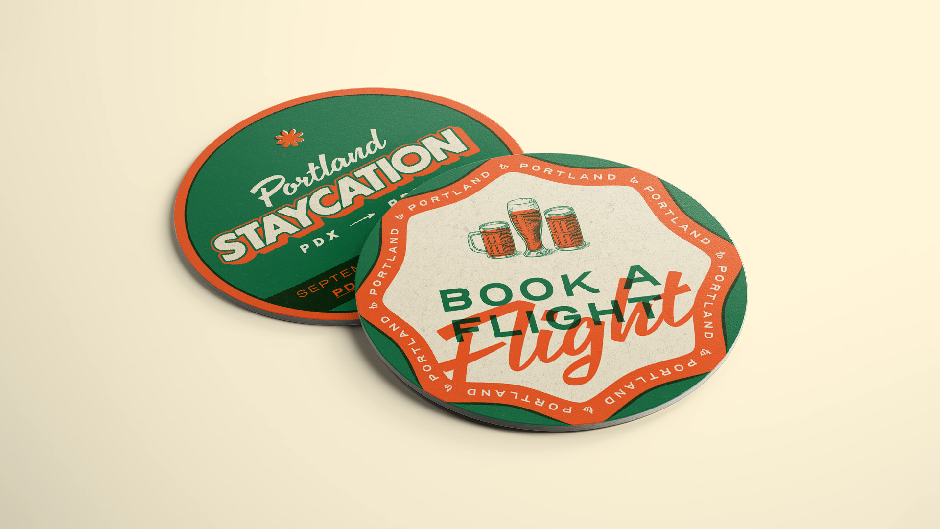 Portland Staycation bar coaster mockup