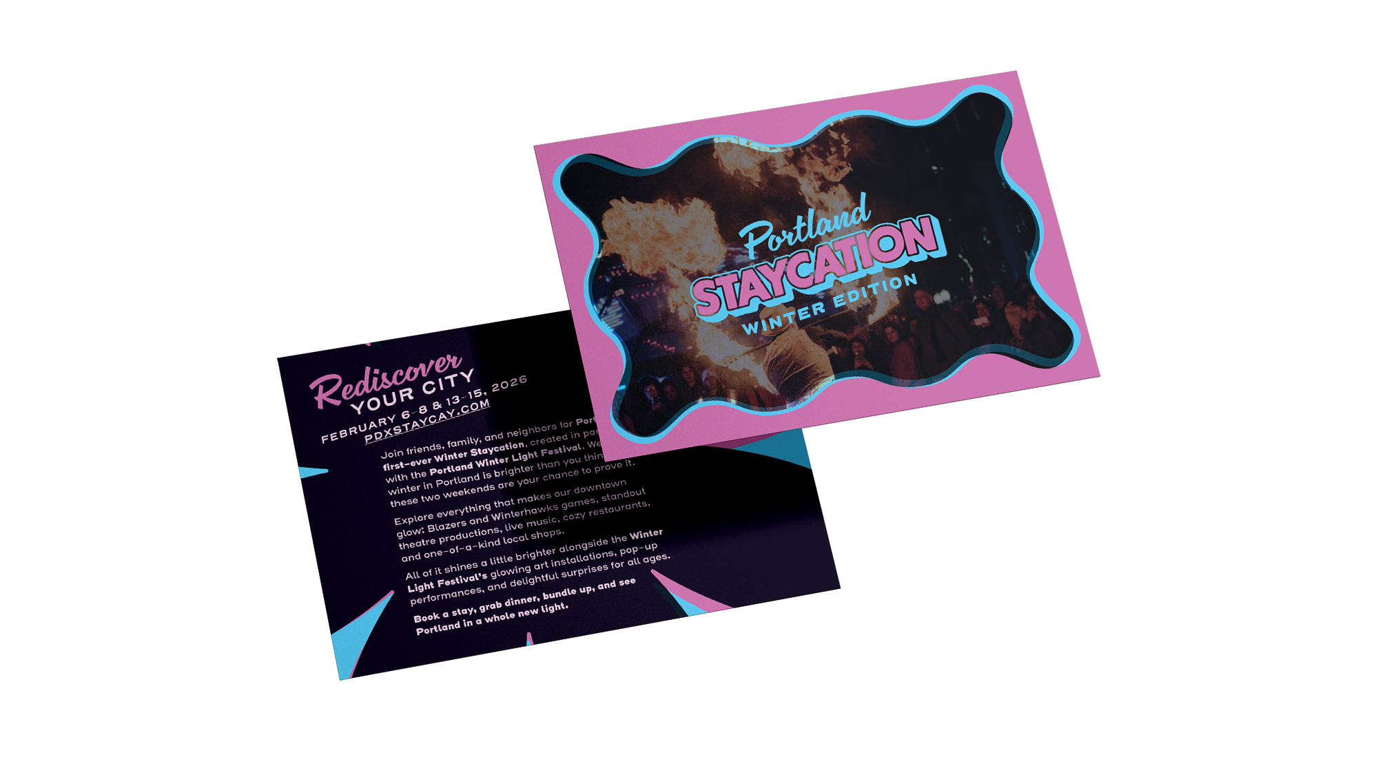 Winter Staycation mailable postcard mockup